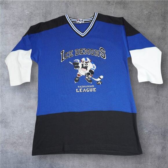 Vintage FILA Ice Demons Tasmanian League Jersey | Size S | Rare Cartoon Hockey G - Picture 1 of 12